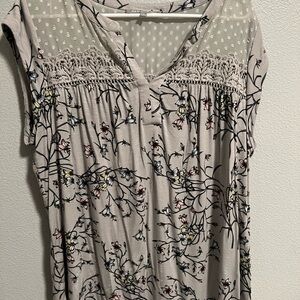 Daniel Rainn Floral Embroidered Blouse - Cream and Black